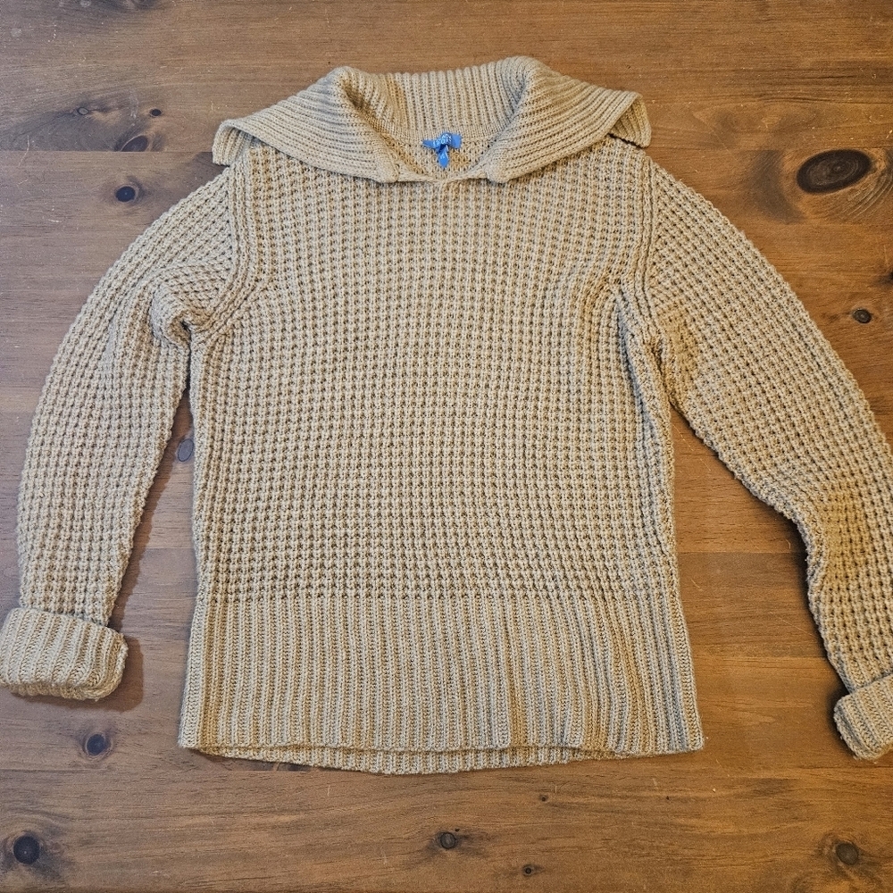 Escada Sport Wool Blend Sailor Collar Sweater Tan Size Large